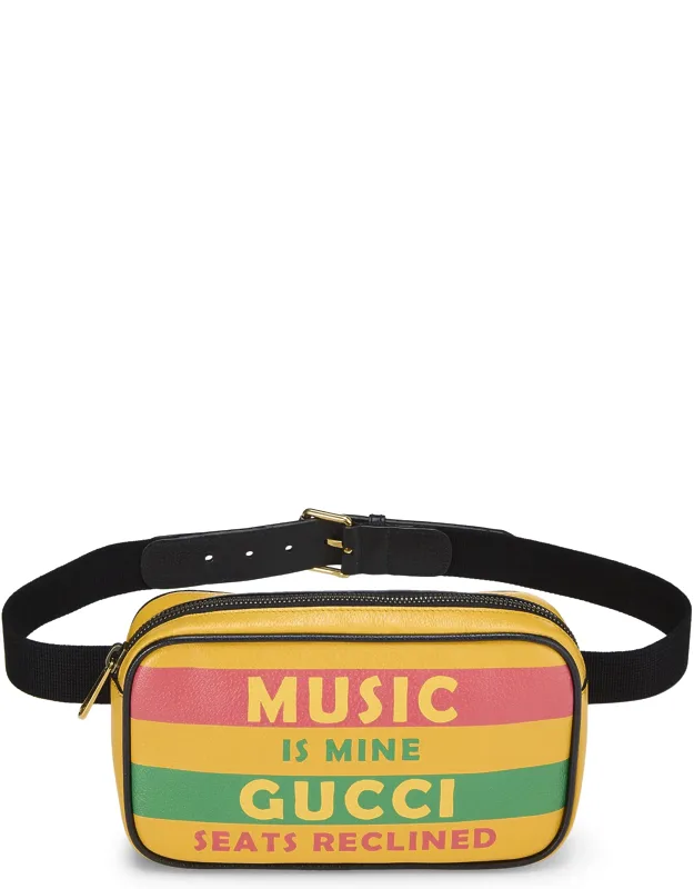 Leather "music Is Mine" Belt Bag
