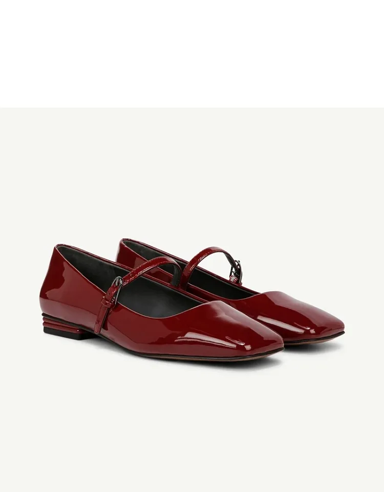 Tinsley Mary Jane Flats, Square Toe, Buckle Closure