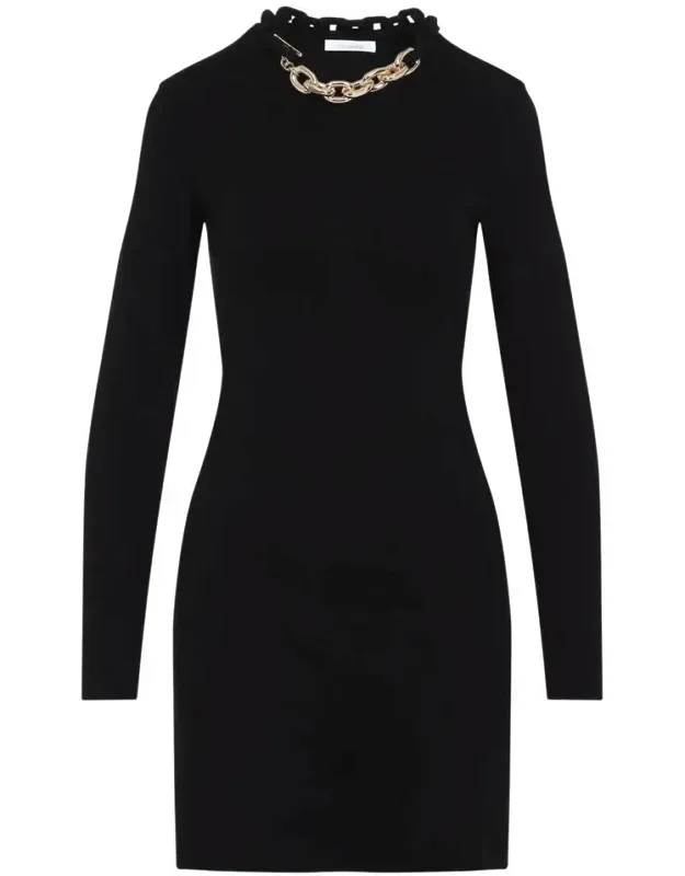 Rabanne Dress With Chain Necklace Detail, Slim Fit