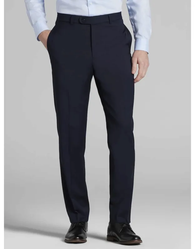 Tailored Fit Suit Pants - Fine Wool With Stretch