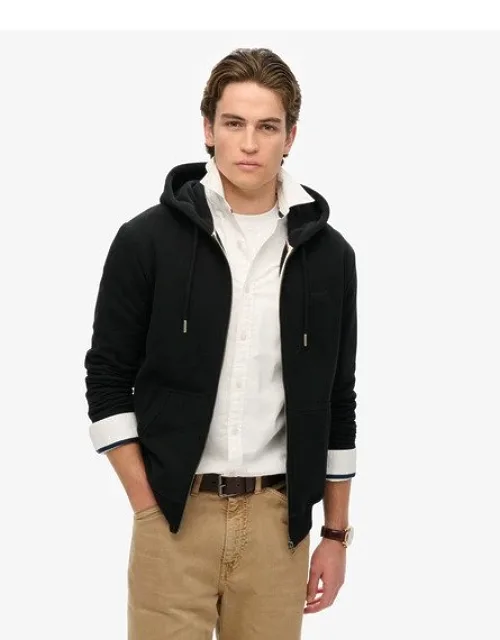 Essential Logo Zip Hoodie With Ribbed Cuffs And Drawcord Hood Adjuster