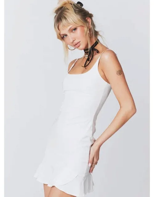 Kiribati Mini Dress Slim Fitting With Adjustable Straps And Frill Hem