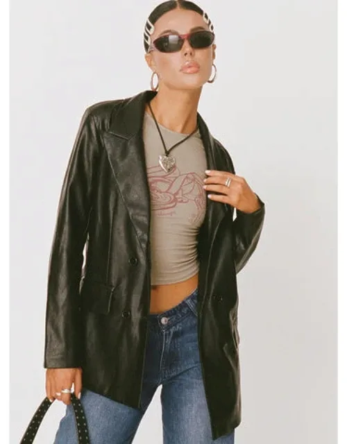 Faux Leather Blazer