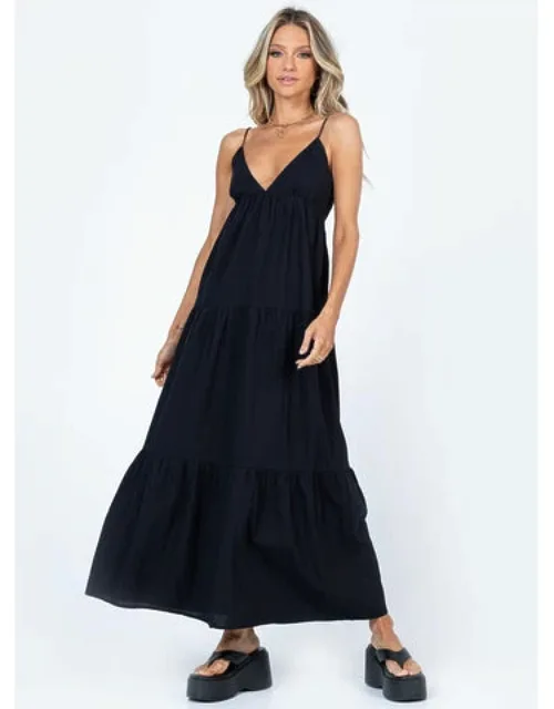 Maxi Dress With V Neck And Back Tie