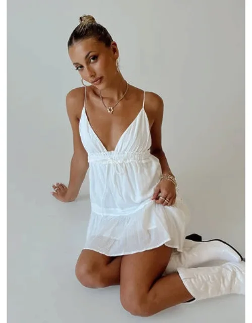 Mini Dress With Tie Shoulder Straps And Plunging Neckline