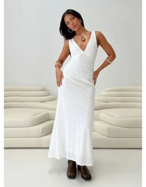 Maxi Dress With Floral Print And V Neckline