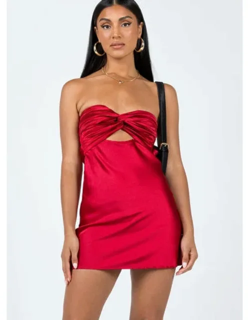Mini Dress With Pleated Top And Keyhole Cut Out