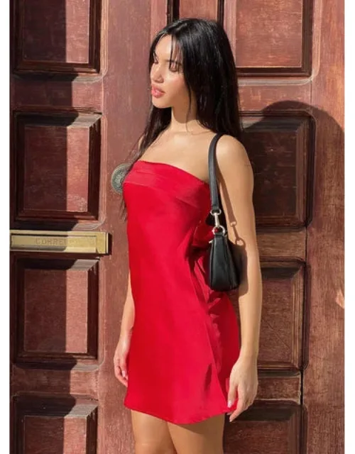 Mini Dress Strapless Silky