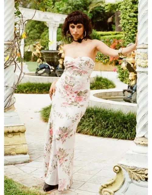 Abeila Strapless Maxi Dress Pink Multi