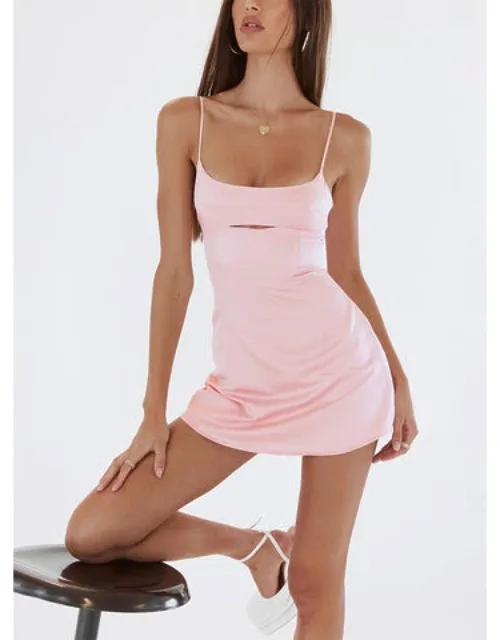 Powell Mini Dress With Satin Material And Scooped Neckline