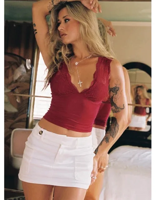 Brinnley Mini Skirt - Low Rise, Belt Loop Waist