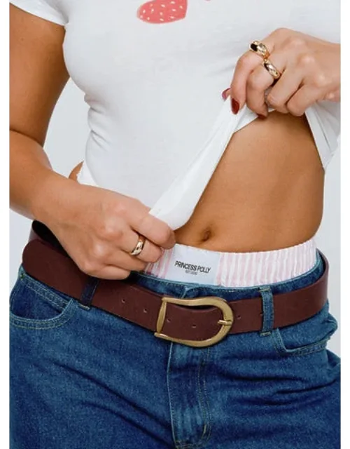 Breslin Belt Faux Leather Material, Matte Gold-toned Buckle