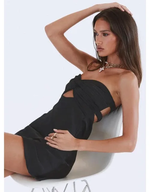 Shellie Mini Dress With Silky Material And Twisted Bust