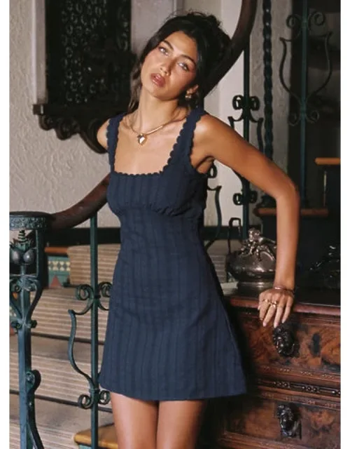 Dasha Mini Dress With Square Neckline And Lace Trim