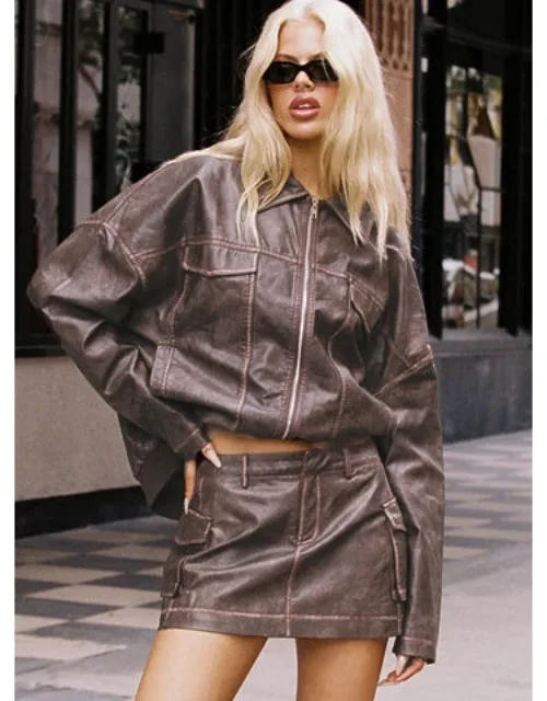 Tanza Faux Leather Mini Skirt