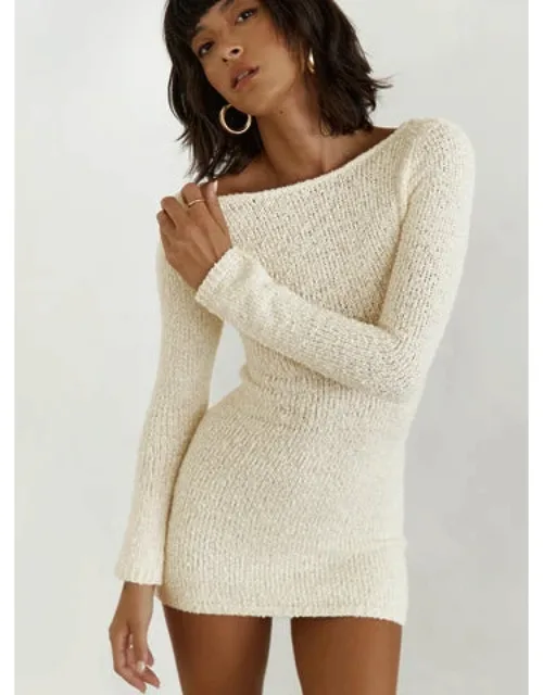 Cosy Up Long Sleeve Boucle Mini Dress