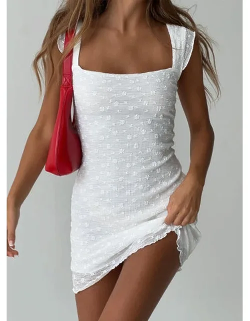 Lanchester Mini Dress With Straight Neckline And Cap Sleeves
