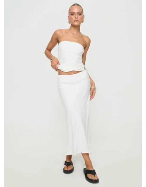 Linen Blend Midi Skirt