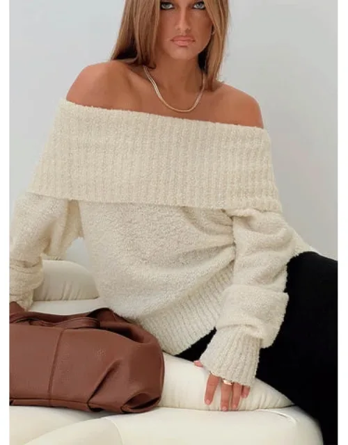 Parkley Boucle Off The Shoulder Sweater