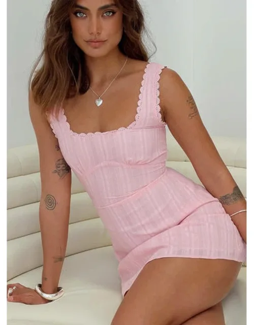 Dasha Mini Dress With Square Neckline And Lace Trim