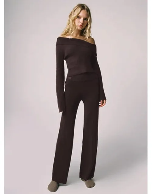 Try Me Knit Pants Mid Rise Wide-leg