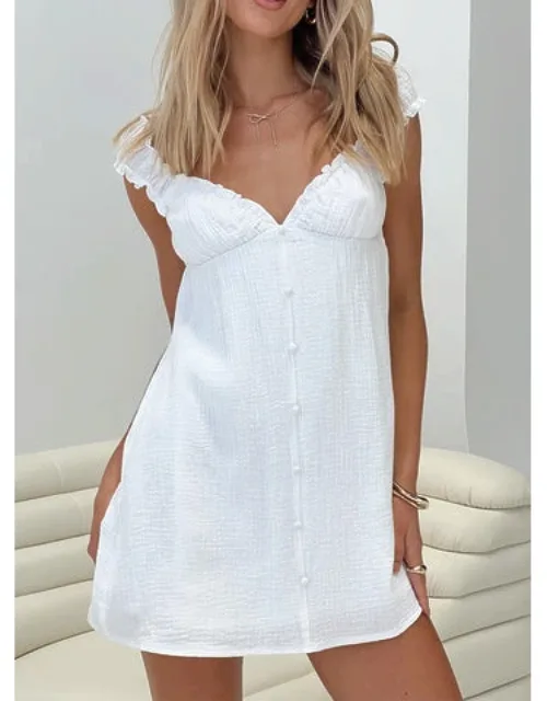 Wittek Mini Dress With Elasticated Shoulder Straps And V-neckline