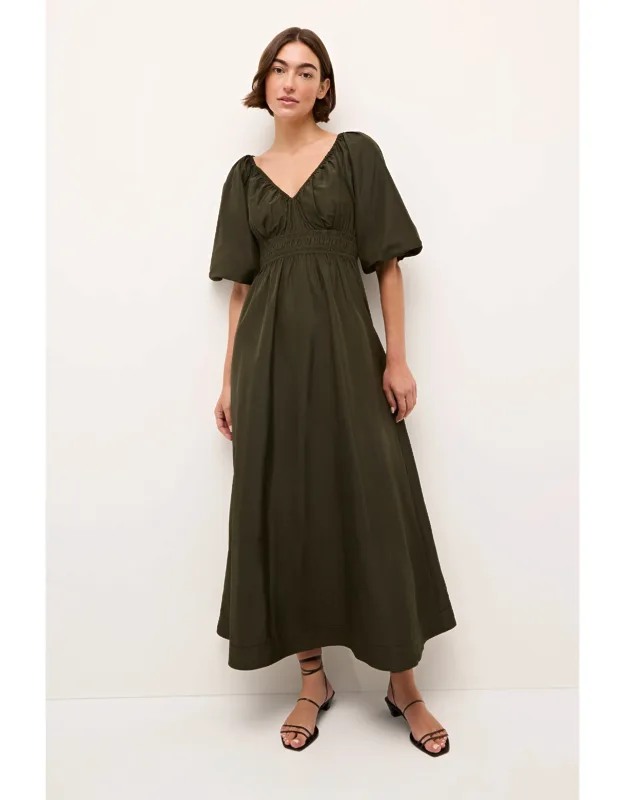 Elegant Maxi With Puff Sleeves And Side Pockets