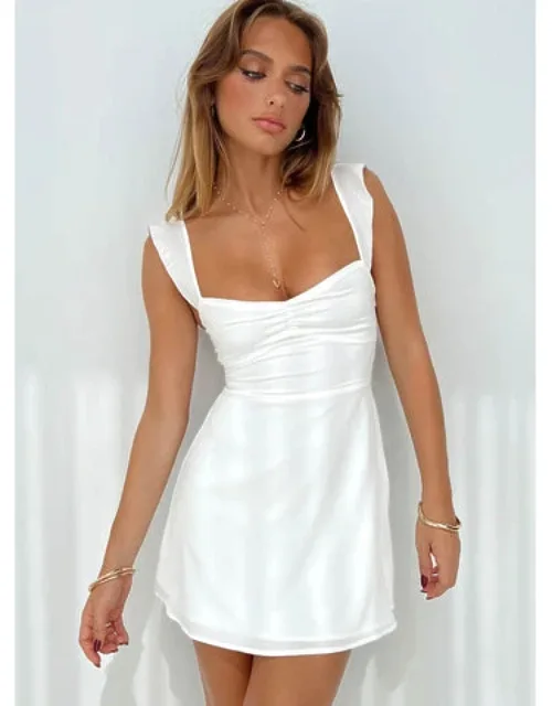 Landon Mini Dress Petite With Gathered Detail And Lace Up Back