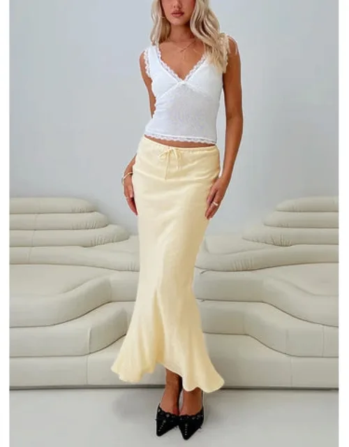 Linen Blend Maxi Skirt