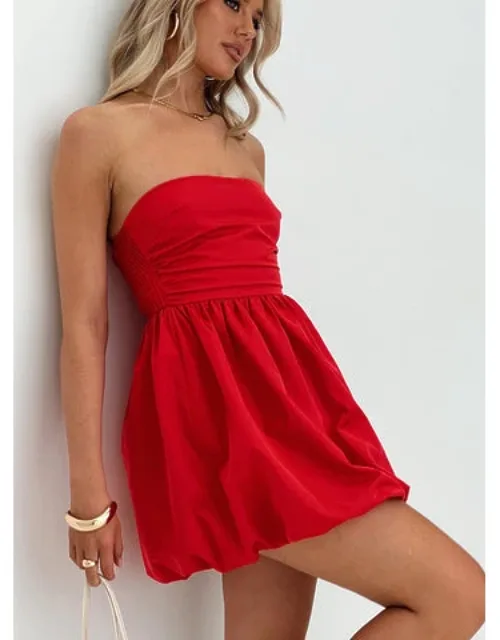 Strapless Bubble Hem Mini Dress
