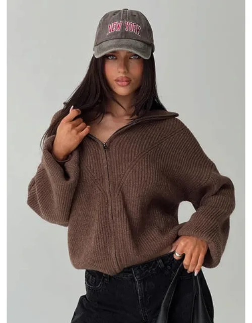 Zip Through Knit Sweater