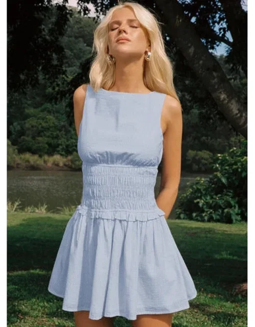 Shirred Mini Dress