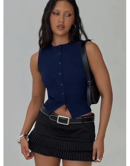 Suzu Sleeveless Top Ribbed Knit, High Neckline