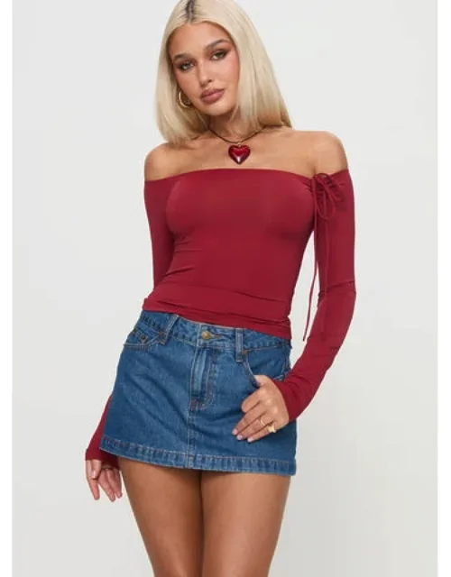 Nicolina Low Rise Denim Mini Skirt