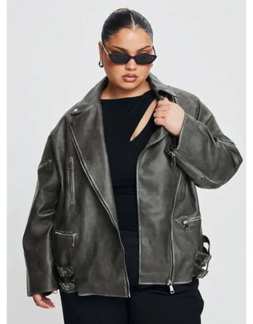 Magnets Faux Leather Jacket