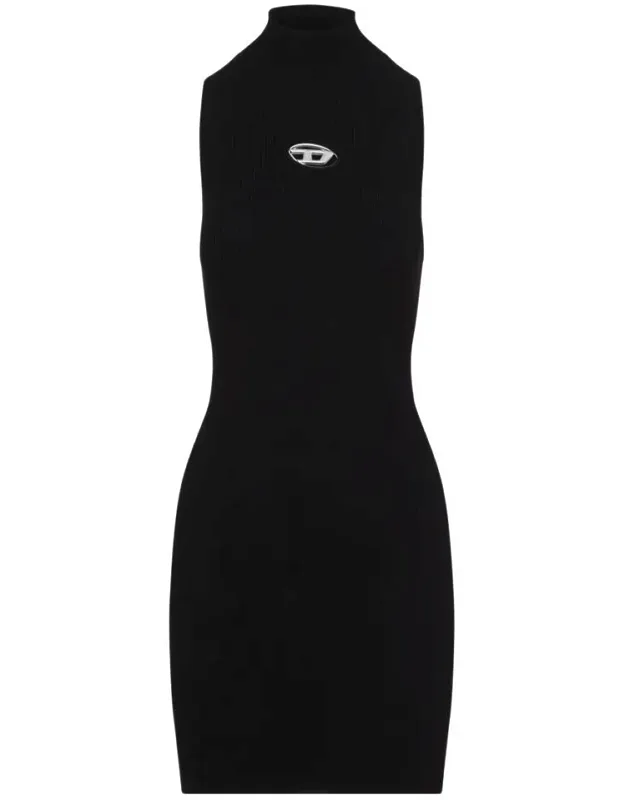 Dress With Ribbed Viscose-blend And Turtle Neck