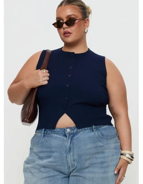 Suzu Sleeveless Top Ribbed Knit, High Neckline