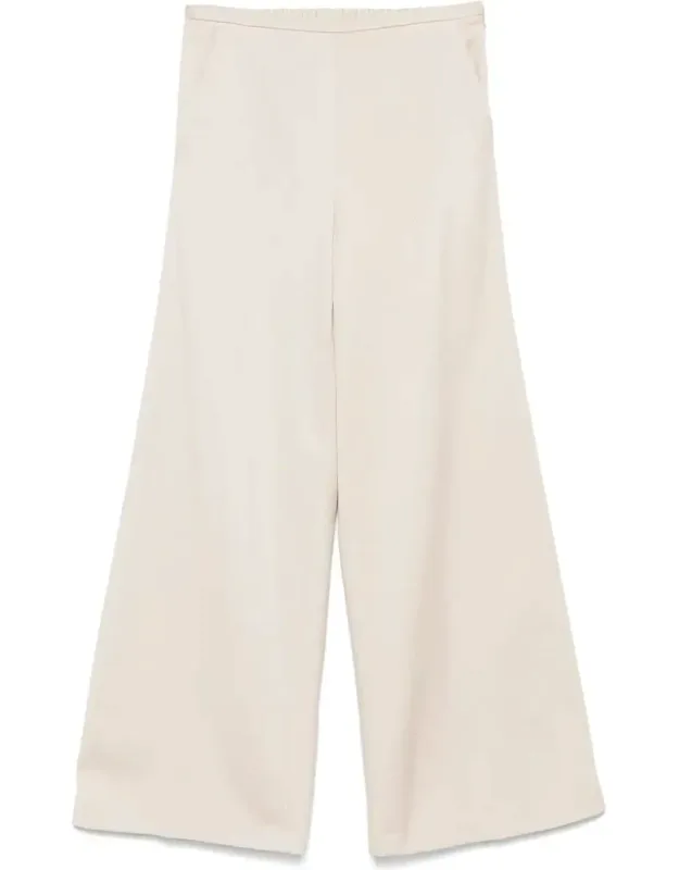 Mercerized Cotton Twill Flared Pants