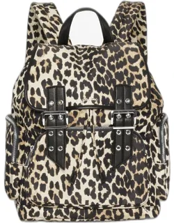 Leopard Nylon Backpack