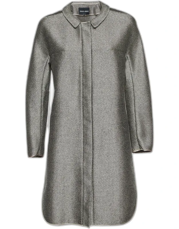 Basket Weave Zip-up Overcoat