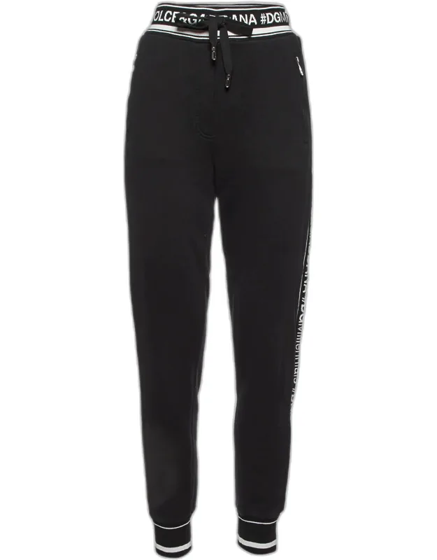 Cotton Logo Band Trim Joggers