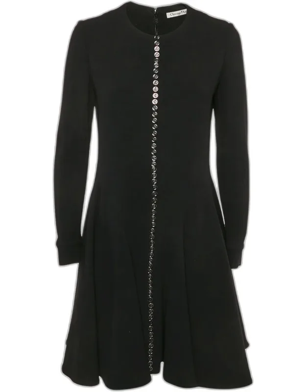 Wool Button Front Mini Dress