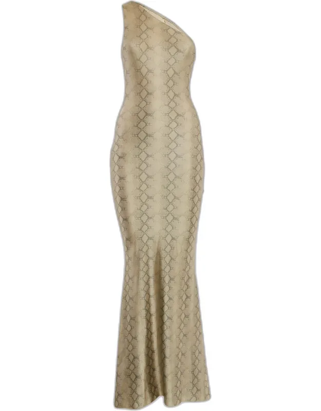 Asymmetric One-shoulder Maxi Dress