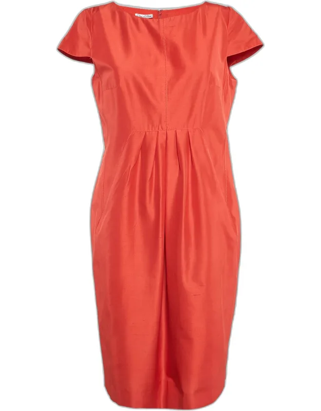 Silk Cap Sleeve Midi Dress