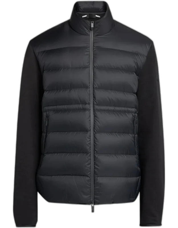 Zip-up Down Knit Combo Jacket