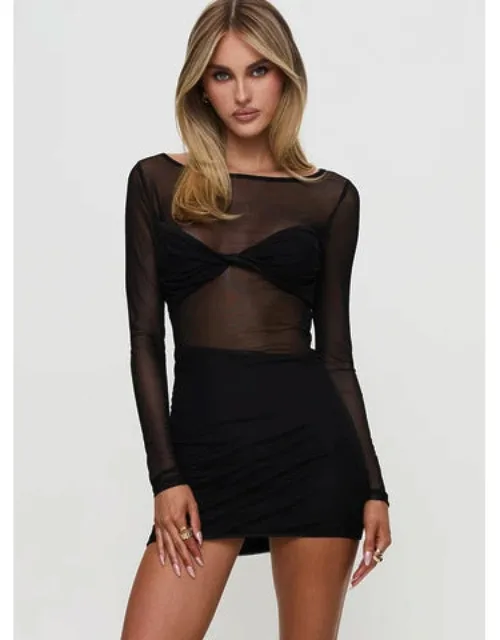 Insatiable Long Sleeve Mesh Mini Dress