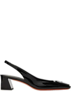 Lemon Patent Buckle Slingback Pump