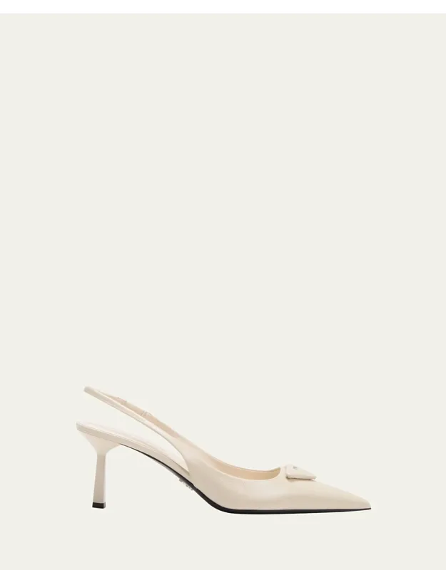 Vernice Leather Slingback Pump
