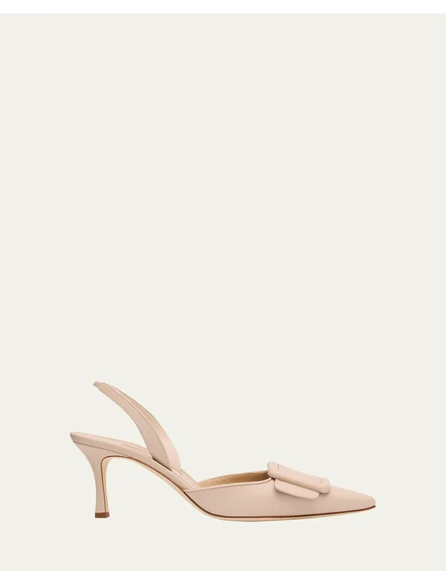Maysli Leather Buckle Halter Pumps