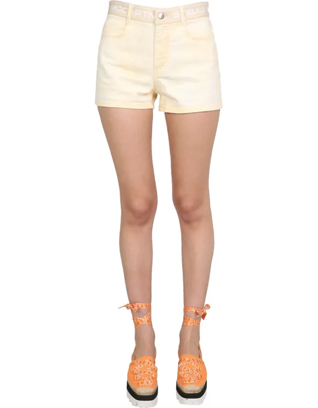 Denim Shorts With Zipper Clos